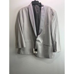 ZeGarie Mens Silver Tuxedo Jacket Shawl Lapel Modern Fit MJT366-04 Grey 50R NEW‎